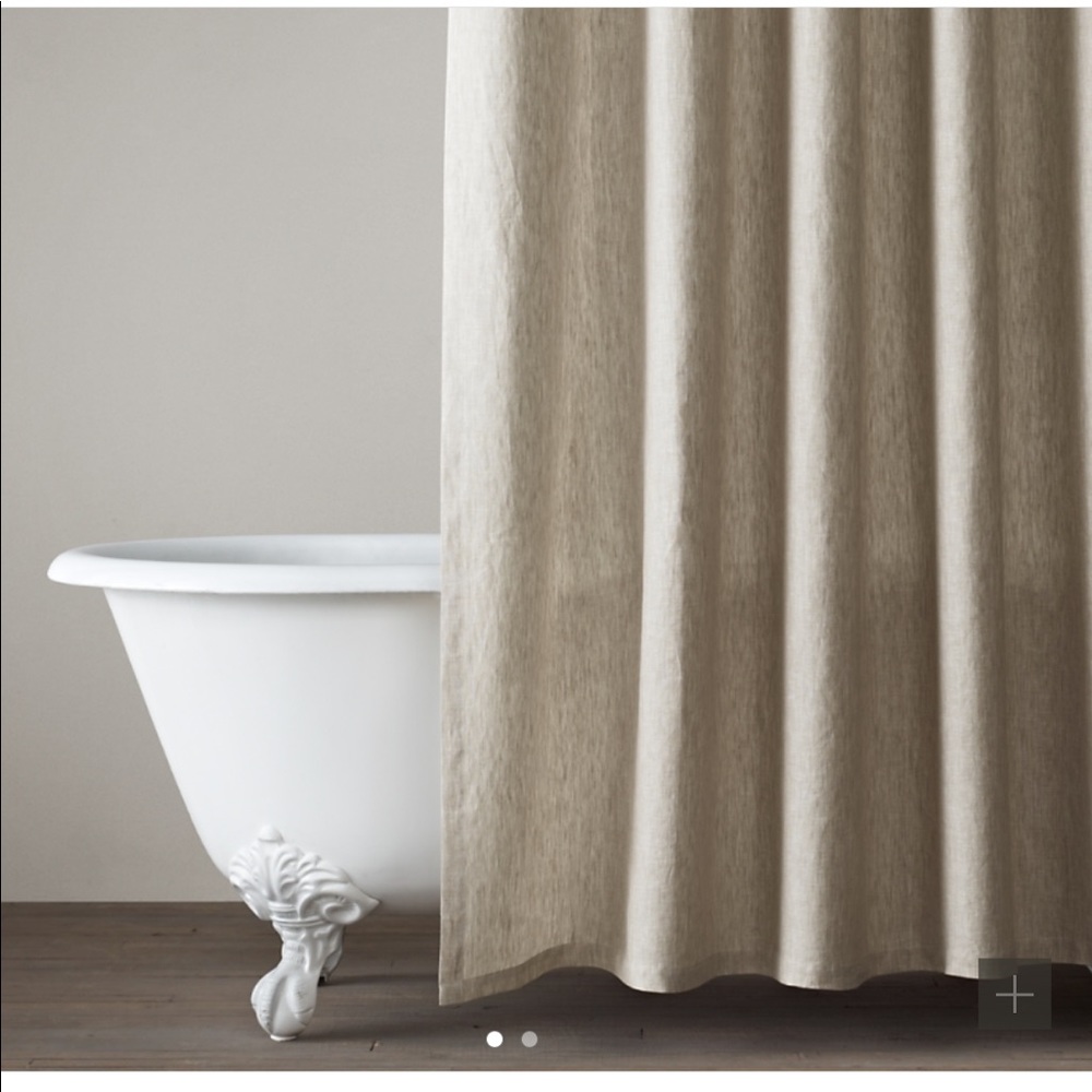 RH Vintage-Washed Linen shower curtain